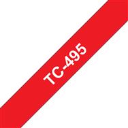 Brother TC495 - 9 mm x 7,7 m - blanc sur rouge