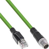 Câble réseau industriel InLine - M12 8 broches codé X vers fiche RJ45 - Cat.6A PUR 1 m