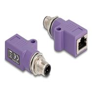 Adaptateur réseau Delock - 4 broches M12-D (M) fileté vers RJ-45 (F)