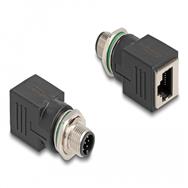 Adaptateur réseau Delock - 8 broches M12 (M) vissable vers RJ-45 (F)