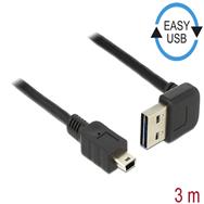 Delock Easy - Câble USB - USB (M) coudé haut/bas, réversible vers mini-USB Type B (M)