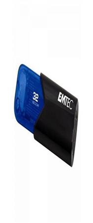 EMTEC B110 Click Easy 3.2 - 32 Go - USB Type-A - 3.2 Gen 2 (3.1 Gen 2) - 20 Mo/s - Coulissante - Noir - Bleu