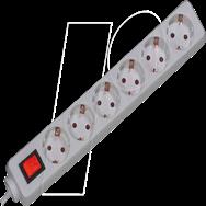 Bachmann 381.244S - 6 AC outlet(s) - White - plastic - 3600 W - 460 g - 41 x 370 x 56 mm
