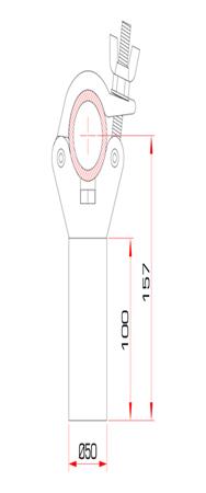 Guil ABZ-37 - Connecteur à pince avec broche enfichable cylindrique de 10 cm en acier massif