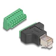 Adaptateur réseau Delock - RJ-45 (M) vers bornier 8 broches (F)