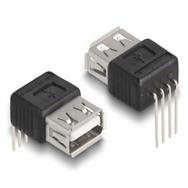 Adaptateur USB Delock - 4 broches (M) coudées vers USB (F) droites
