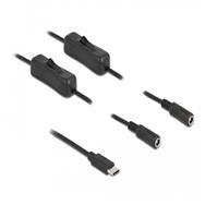 Répartiteur d'alimentation Delock - USB-C 24 broches (M) vers prise CC 5,5 x 2,1 mm (F)