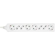 Bloc multiprises InLine - 8 prises - 4x CEE7/3 + 4x Euro CEE 7/16 - blanc - 1,5 m