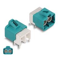 Delock HDMTD double fiche coudée pour PCB, HDMTD, Bleu, Argent, Coudé, Plastique, Laiton, 100 ?