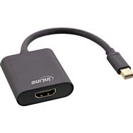 Adaptateur Mini DisplayPort HDMI en ligne en aluminium avec audio - 4K/60 Hz - noir - 0,15 m
