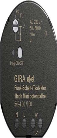 Interrupteur/poussoir radio GIRA Mini 1 voie sans potentiel 542400