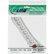 Bloc multiprises InLine - 6 prises avec terre CEE 7/3 - blanc - 1,5 m