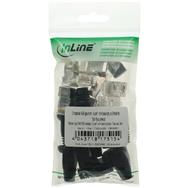 Connecteur à sertir en ligne RJ45 8P8C blindé avec enfileur et protection anti-pliage - noir