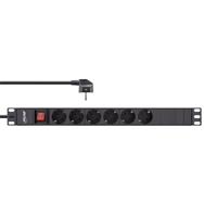 Bloc multiprises InLine 19" - 6 prises avec contact de terre - avec interrupteur - 2 m - noir