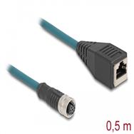 Câble réseau Delock - 8 broches M12 (F) vers RJ-45 (F)