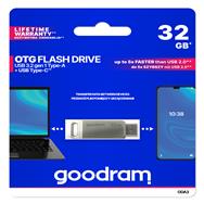 GoodRam ODA3 - 32 GB - USB Type-A / USB Type-C - 3.2 Gen 1 (3.1 Gen 1) - 60 MB/s - Swivel - Silver