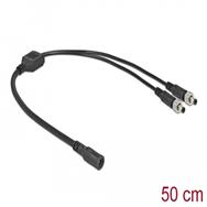 Répartiteur d'alimentation Delock - Jack DC 5,5 x 2,1 mm (F) vers jack DC 5,5 x 2,1 mm (M) vissable