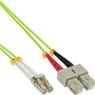 Câble fibre optique duplex en ligne LC/SC 50/125 µm OM5 0,5 m
