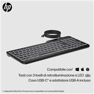 HP 405 Multi-Device Backlit Wired Keyboard: USB-C