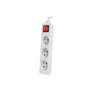 Lanberg PS1-03E-0150-W - 1.5 m - 3 AC outlet(s) - Indoor - White - 2500 W - 10 A