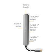 Nedis CCBW64230AT02 - USB 3.2 Gen 1 (3.1 Gen 1) Type-C - 100 W - 5000 Mbit/s - Anthracite - 4K Ultra HD - 60 Hz