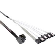 Câble InLine Mini SAS HD SFF-8643 coudé vers 4x SATA 0,5 m