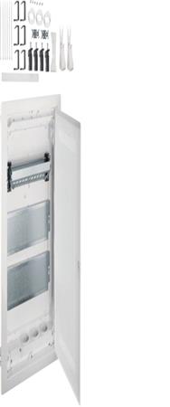 Armoire murale creuse Hager Multimedia Volta 3 rangées avec porte en plastique fendue