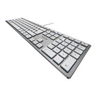 Cherry KC 6000 Slim - Pleine taille (100 %) - Filaire - USB - Mécanique - AZERTY - Argent - Blanc