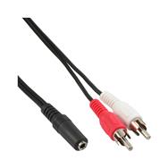 Câble audio InLine 2x RCA mâle / 3,5 mm stéréo femelle 5 m