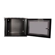 LogiLink W06A40B - Wall mounted rack - 6U - 50 kg - Key lock - Black