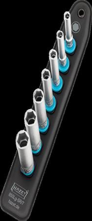 HAZET 850LG-SR/7 Rail à six casseroles creux extérieur, 8 pièces, 1/4"
