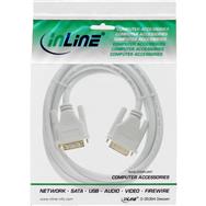 Câble DVI-D InLine 24+1 mâle / mâle DVI Dual Link blanc/or 5 m