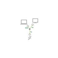 Câble d'alimentation en Y InLine CEE 7/7 mâle coudé / IEC C13 et C5 mâle 3 broches - 2 m