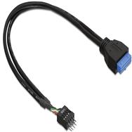 Câble USB interne Delock : connecteur USB 3.0 19 broches (F) vers connecteur USB 9 broches (M)