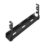 Rail de guidage de câbles InLine - pour montage sous table - avec serre-câbles - noir