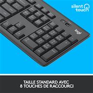 Logitech MK295 Silent Wireless Combo - Full-size (100%) - Wireless - RF Wireless - AZERTY - Graphite - Mouse included