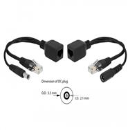 Adaptateur PoE passif Delock RJ45 DC 5,5 x 2,1 mm