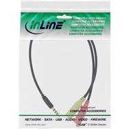 Câble adaptateur pour casque audio InLine 3,5 mm mâle 4 broches / 2 x 3,5 mm - noir - 2 m