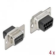 Connecteur de données Delock - DB-9 (F) (pack de 4)