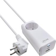 Alimentation USB InLine - Chargeur GaN - 2x USB-C - 1x USB-A - PD 3.0 - prise de sécurité