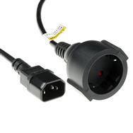 ACT Powercord C14 - Type F female (max. current 10A) black 0.6 m - 0.6 m - C14 coupler - Power plug type F - 250 V - 10 A