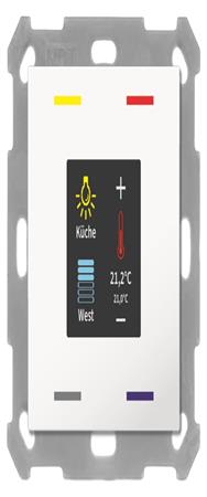MDT BE-TAS55T4.01 bouton Smart 55 4 voies avec écran couleur et capteur de température