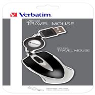 Verbatim Go Mini Optical Travel Mouse - Black - Ambidextrous - Optical - USB Type-A - 1000 DPI