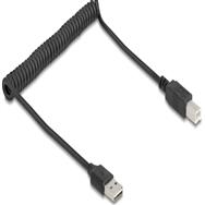 Câble spiralé Delock EASY-USB 2.0 Type-A mâle vers USB Type-B - Câble - Numérique