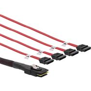 Câble SAS InLine Mini SAS vers 4x SATA 0,75 m