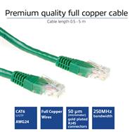 ACT Green 0.5 meter U/UTP CAT6 patch cable with RJ45 connectors - 0.5 m - Cat6 - Green