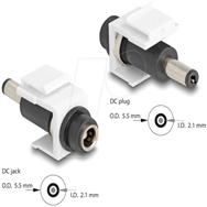 Adaptateur secteur Delock - Prise CC 5,5 x 2,1 mm (F) vers prise CC 5,5 x 2,1 mm (M)