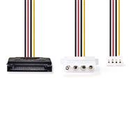 Nedis CCGP73550VA015 - 0.15 m - SATA 15-pin - Male - Female - Straight - Straight