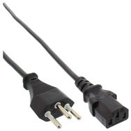 Câble d'alimentation InLine - Suisse - noir - 1 m