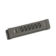 Bachmann CONNECTUS 6xCEE7/31xSchalter 1xUSB A/C 22W 2.0m CEE7/7 Schwarz